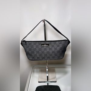 Authentic vintage Gucci monogram boat bag in denim
